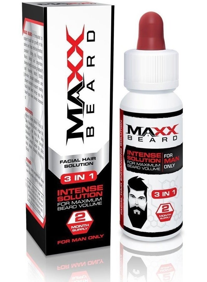 Maxx Beard 1 Facial Hair Solution, Natural Solution for Maximum Beard Volume-2 Month Supply- . d - Image 1